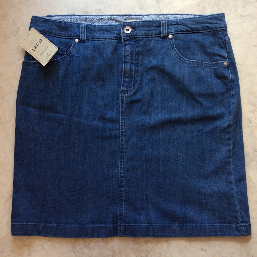 Izod denim jean skirt